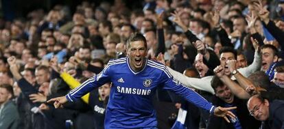 Torres celebra el gol de la victoria ante el City.