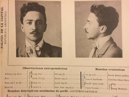 Ficha de Julio Camba de la Policía argentina.