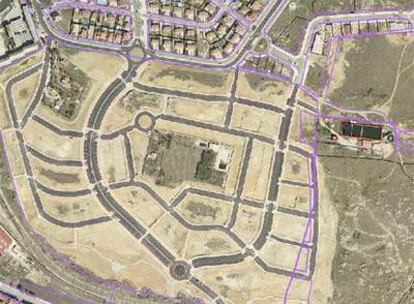 Plano ortofotográfico de una zona sobrevolada por los aviones de Hacienda y cotejada con los datos del Catastro.