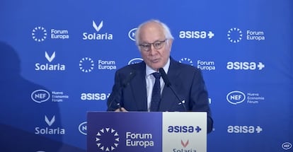 Juan María Nin, presidente del Círculo de Empresarios durante el Nueva Economía Forum. Captura de pantalla del directo emitido por el forum.