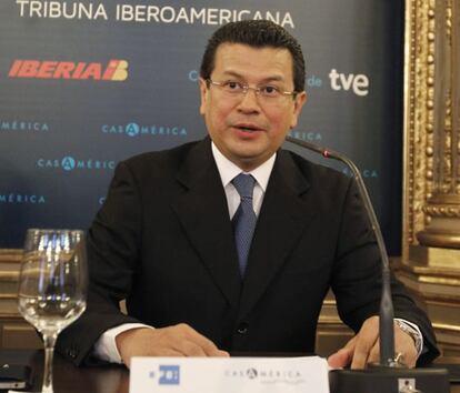 Hugo Martínez, en su intervención la Casa de América.