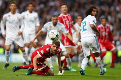 Thomas Mueller del Bayern en un momento del partido.  