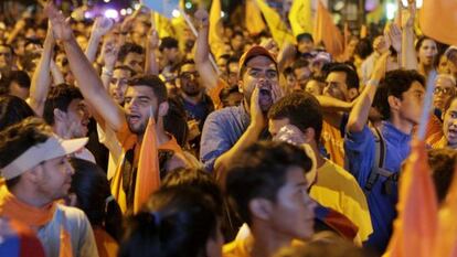 Simpatizantes da oposição venezuelana durante comício de fim de campanha em Caracas.