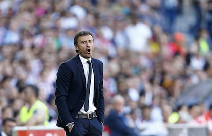 Luis Enrique durante el partido