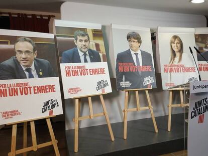 Carteles de campaña de Junts per Catalunya para las generales del 10-N.