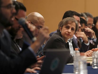 Carmen Aristegui e outras das vítimas da espionagem do Governo mexicano.