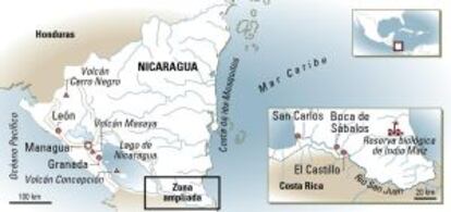 Mapa de Nicaragua.