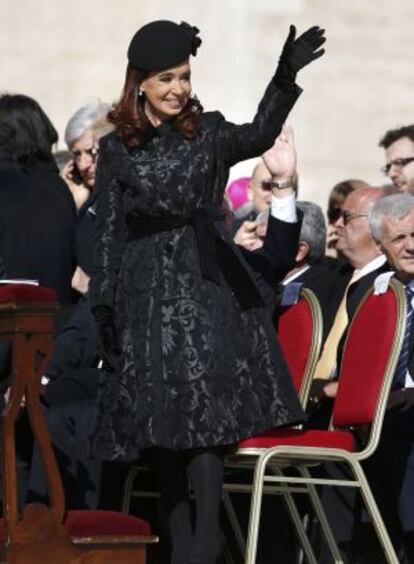 Cristina Kirchner en la primera misa del papa Francisco en el Vaticano.