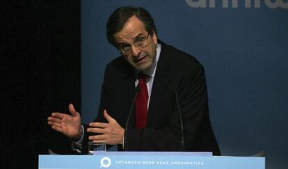Antonis Samarás, el martes en un acto de partido.