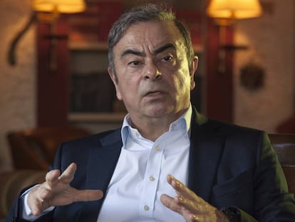 Carlos Ghosn, durante entrevista ao EL PAÍS, em Beirute.