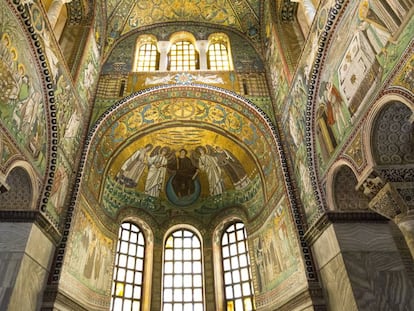 Mosaico del ábside de la basílica de San Vitale, en Rávena (Italia).
