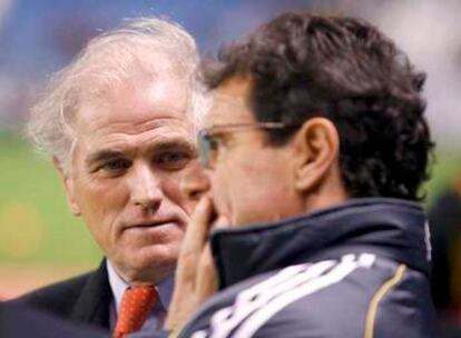 Ramón Calderón y Fabio Capello, antes de un encuentro.