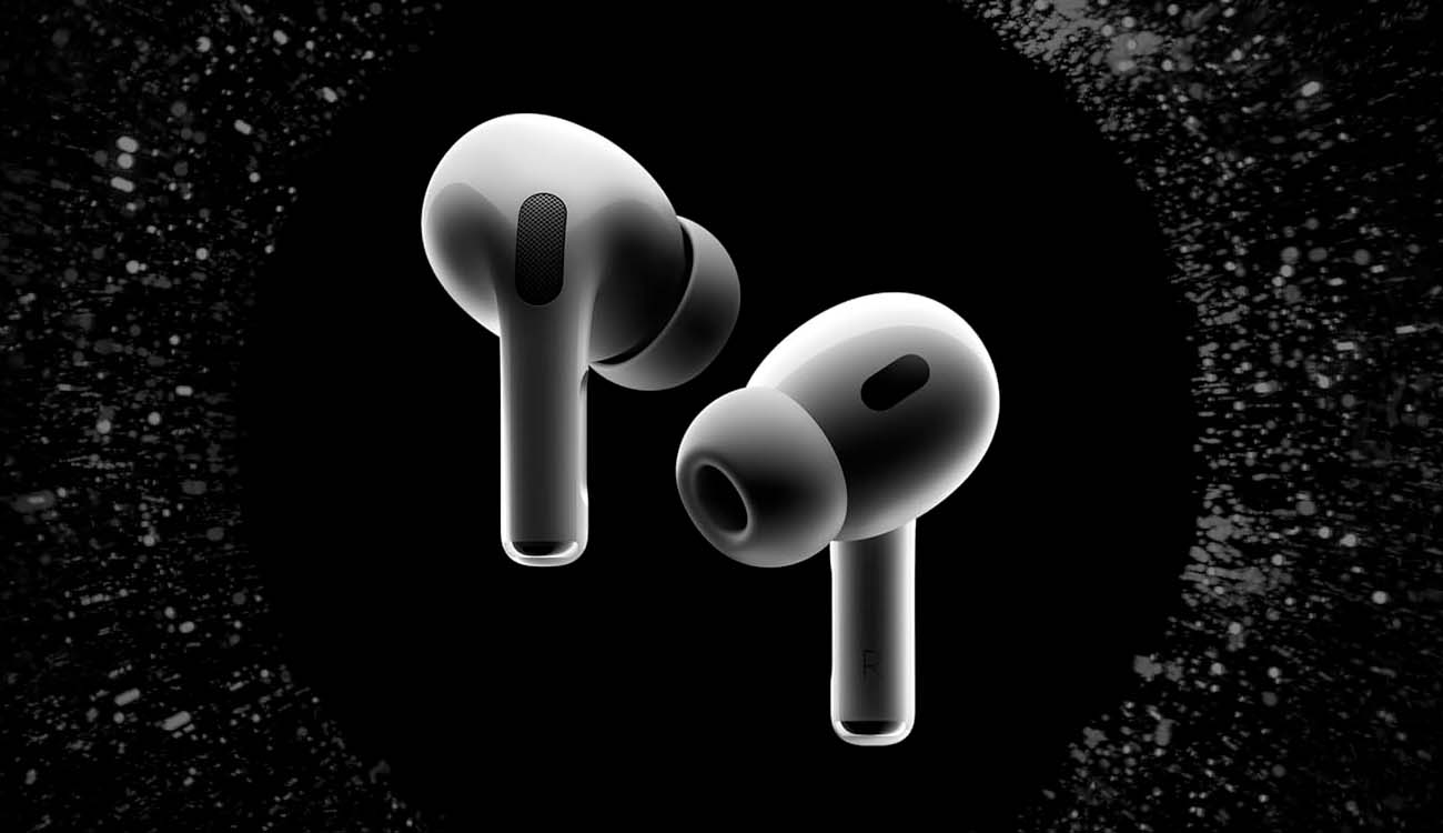AirPods con fondo de color negro