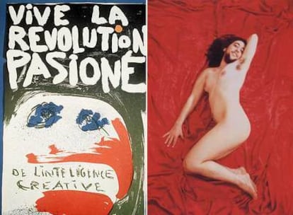 A la izquierda, <i>Vive la revolution,</i> de Asger Jorn. A la derecha, <i>Pin up</i> ( 1995), de Zoe Leonard, que se expuso en la muestra <i>Kiss Kiss Bang Bang.</i>