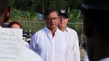 Gustavo Petro during an official visit to Jacmel, Haiti, on January 22.