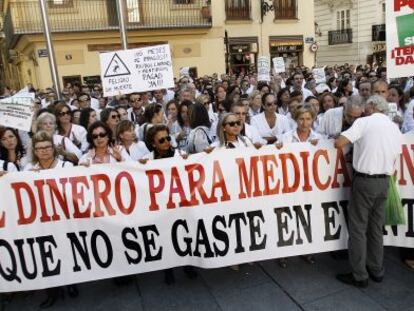 Manifestaci&oacute;n de farmac&eacute;uticos, la semana pasada en Valencia.