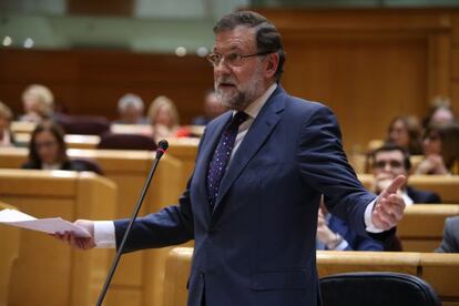 PM Mariano Rajoy, speaking in the Senate on Tuesday.