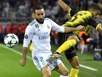 Carvajal, durante un partido de la fase de grupos de la Champions. 