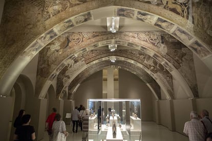 Pinturas de la sala capitular del Monasterio de Sijena que se pueden ver en el MNAC.