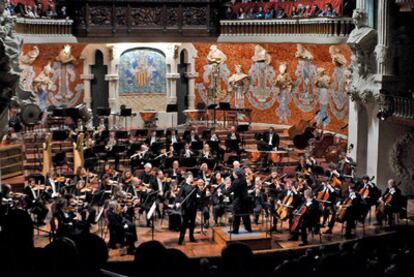 La Royal Concertgebouw Orchestra, durante su actuación el martes en el Palau de la Música de Barcelona.