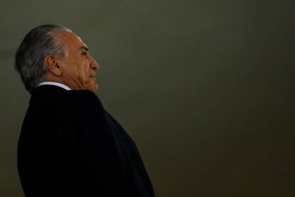 El presidente interino de Brasil, Michel Temer, en la recepeci&oacute;n a los atletas ol&iacute;mpicos