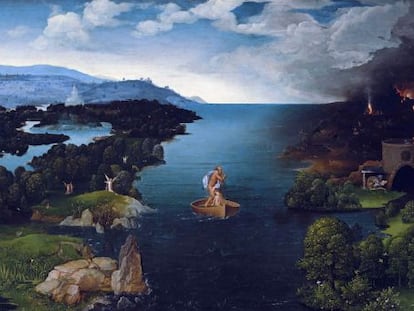 'El paso de la laguna Estigia', realizado por Joachim Patinir hacia 1520.