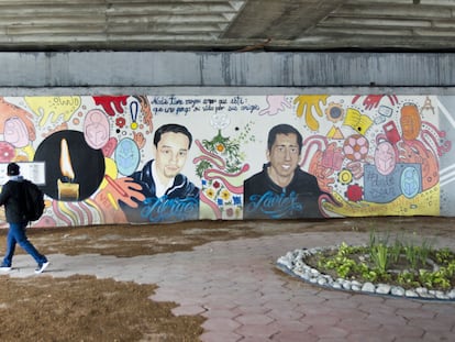 Un mural en honor a Jorge Mercado y Javier Arredondo, en Monterrey (Nuevo León).