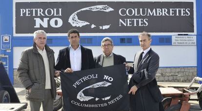 Los presidentes de las federaciones de cofradías de pescadores de Castellón, Valencia y Alicante.