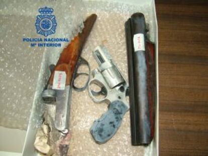 Armas incautadas por la Policía que han servido para esclarecer el asesinato