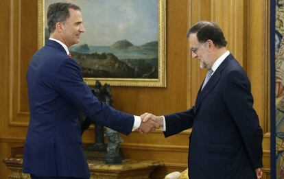 El Rey durante la audiencia a Mariano Rajoy el pasado 28 de julio.