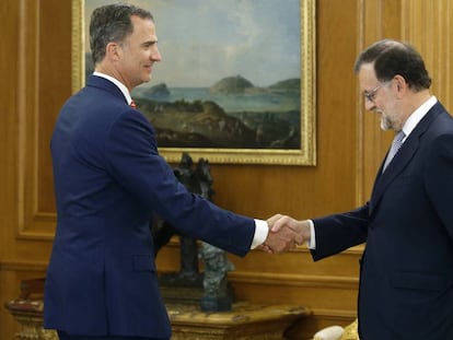 El Rey durante la audiencia a Mariano Rajoy el pasado 28 de julio.