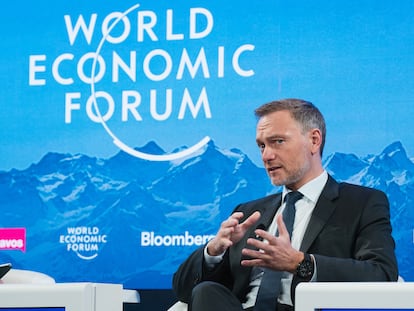 El ministro alemán de Finanzas, Christian Lindner, este martes en Davos.
