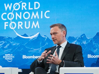 El ministro alemán de Finanzas, Christian Lindner, este martes en Davos.