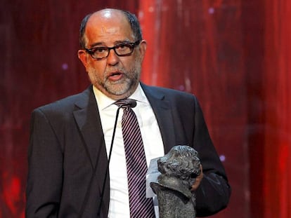 Reyes Abades con el Goya a los Mejores Efectos Especiales, por 'Balada triste de trompeta en 2011'.