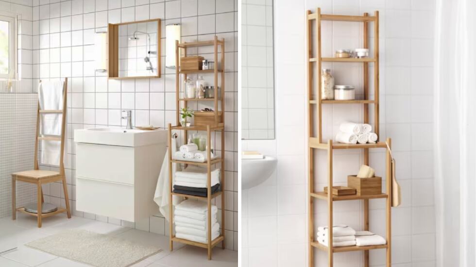 Las estanterías de baño de Ikea están pensadas para adaptarse a cualquier rincón. IKEA.