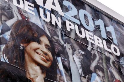 Cartel electoral de Cristina Fern&aacute;ndez en Buenos Aires.
