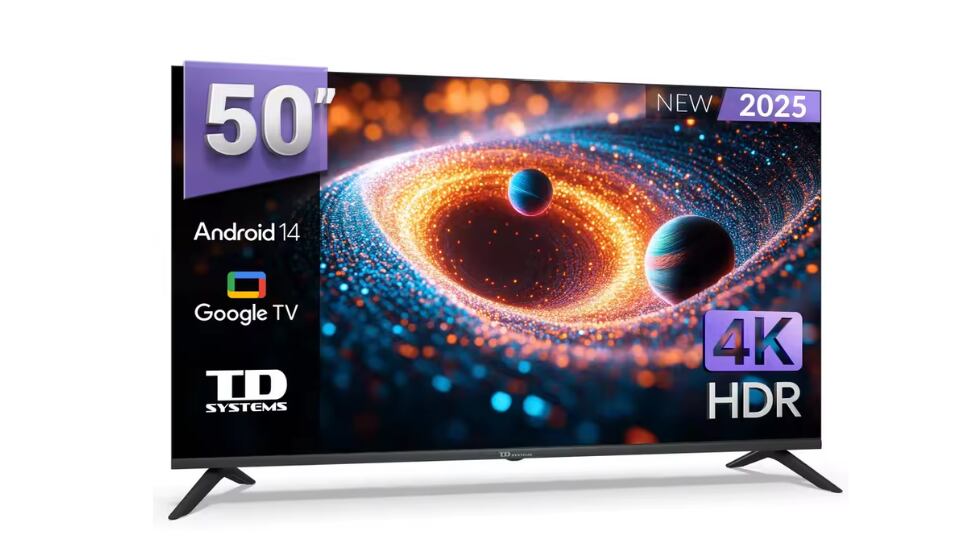 Vista del televisor inteligente con descuento en AliExpress.