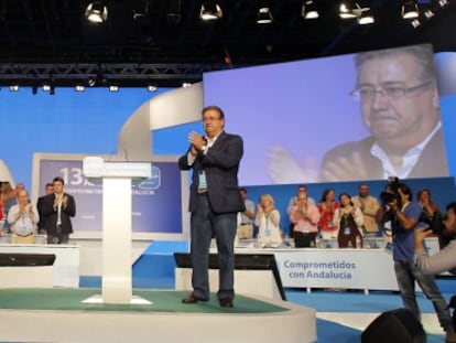 Juan Ignacio Zoido tras ser elegido nuevo presidente del PP andaluz en el congreso que el partido celebra en Granada.