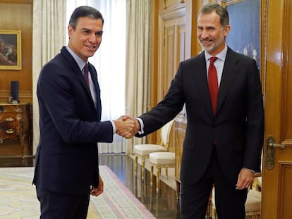 El rey Felipe VI y Pedro Sánchez, en el Palacio de la Zarzuela.