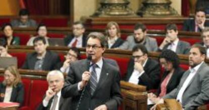 El presidente de la Generalitat, Artur Mas, en el Parlamento de Catalu&ntilde;a. 