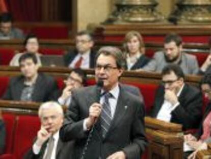 El presidente de la Generalitat, Artur Mas, en el Parlamento de Catalu&ntilde;a. 