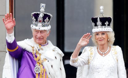 Los reyes Carlos y Camila, el día de la coronación, en Londres.