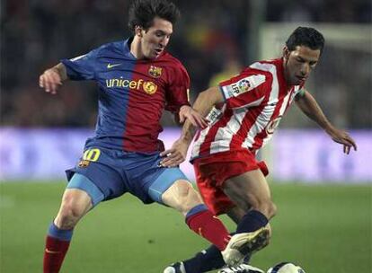 Messi y Maxi, durante el partido