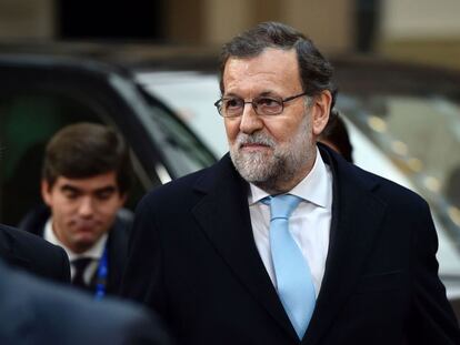 Rajoy chega à cúpula dos líderes europeus com a Turquia, em Bruxelas, no dia 7 de março de 2016.