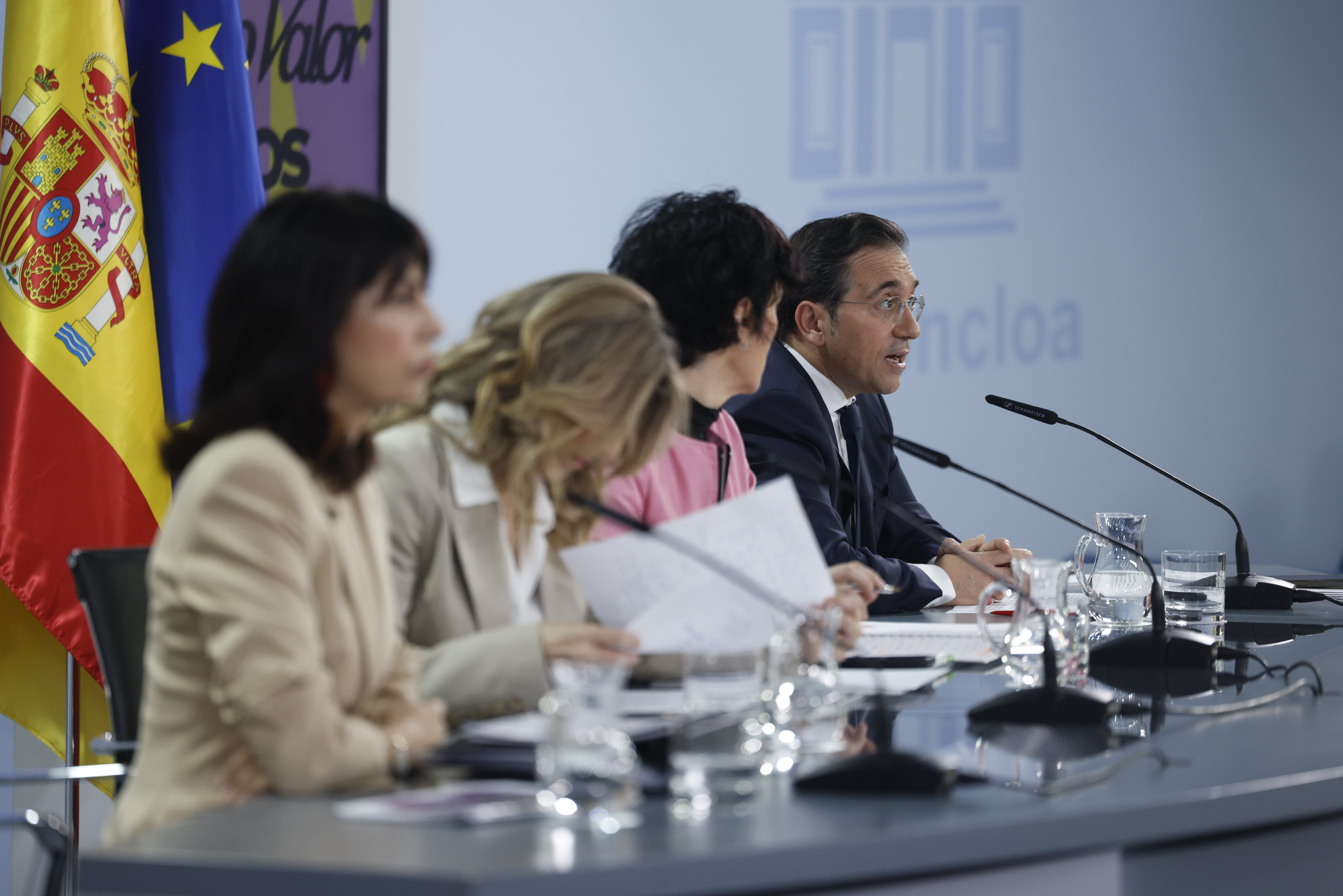 La rueda de prensa posterior al Consejo de Ministros, este martes. 