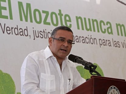 El presidente de El Salvador, Mauricio Funes, durante la ceremonia del 20º aniversario de la firma de los acuerdos de paz.