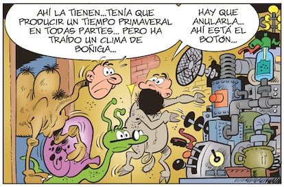 Viñeta del tebeo de Ibáñez Mortadelo y Filemón. El cambio climático