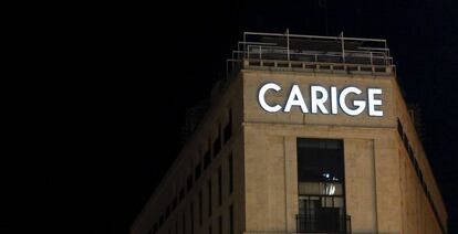 Logotipo de Carige en Roma (Italia)