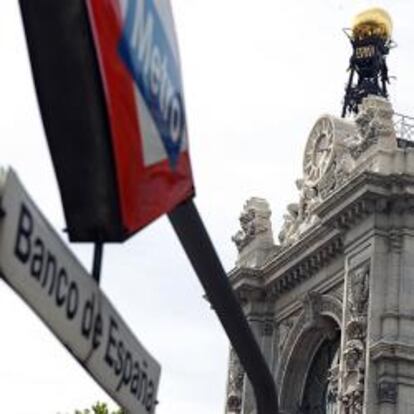 Detalle de la sede del Banco de España en Madrid.