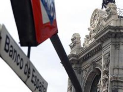 Detalle de la sede del Banco de España en Madrid.